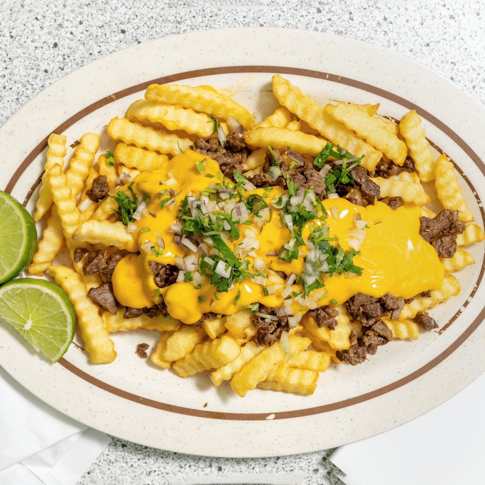 Asada Fries Platillo.